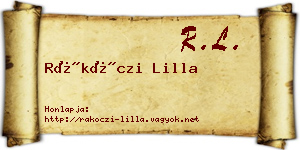 Rákóczi Lilla névjegykártya
