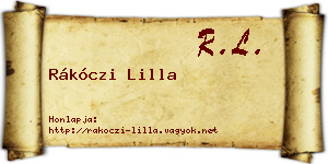 Rákóczi Lilla névjegykártya