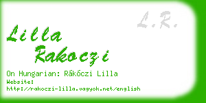 lilla rakoczi business card